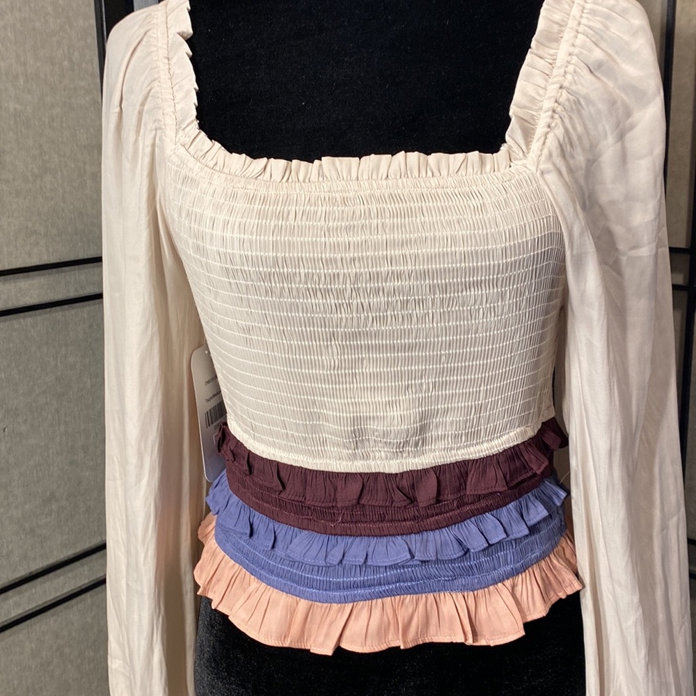 Dress Up pheasant style top size M NWT BOHO WESTERN VIBE STRETCH